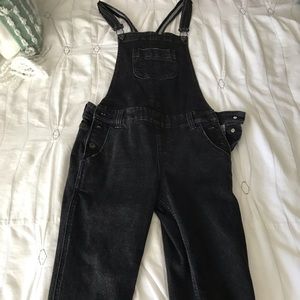 Black skinny overalls
